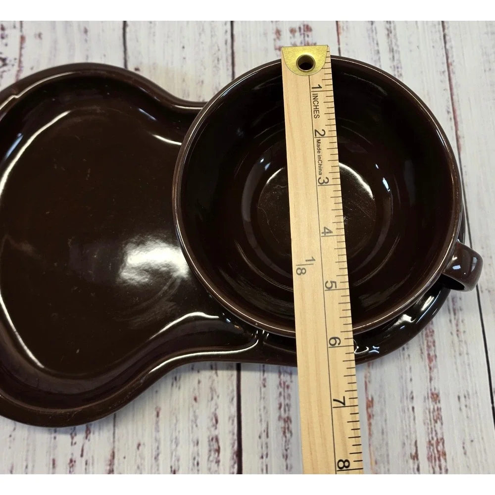Longaberger Soup and Sandwich Set Brown Excellent Vitrified Pottery